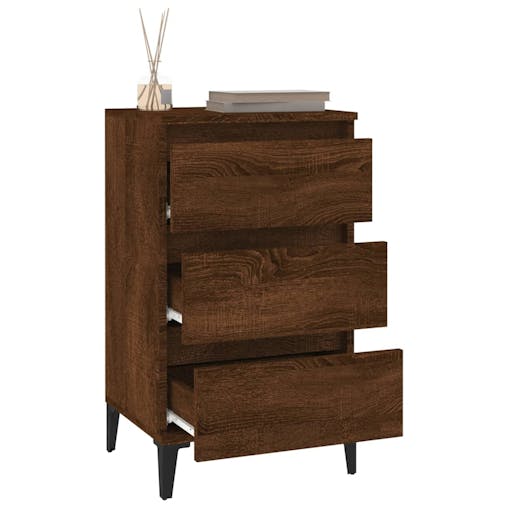 NNEVL Bedside Cabinet Brown Oak 40x35x70 cm Engineered Wood