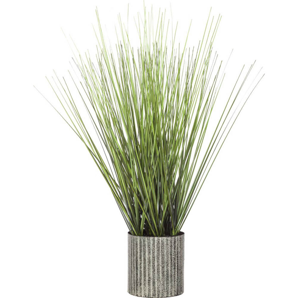 Vaso em metal com planta artificial 45cm