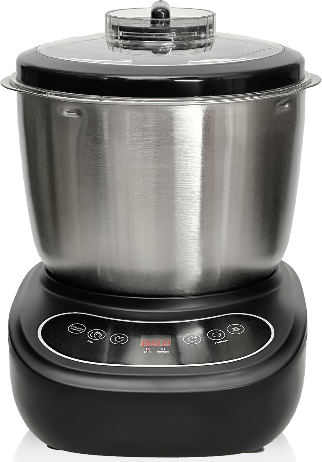 7L Electric Dough Mixer for Bread and Pizza Dough, Dough Maker Featuring a Ferment Function.304 Stainless Steel Whisk and a Top Small Window for Easy Add Water and Seasoning(Black）