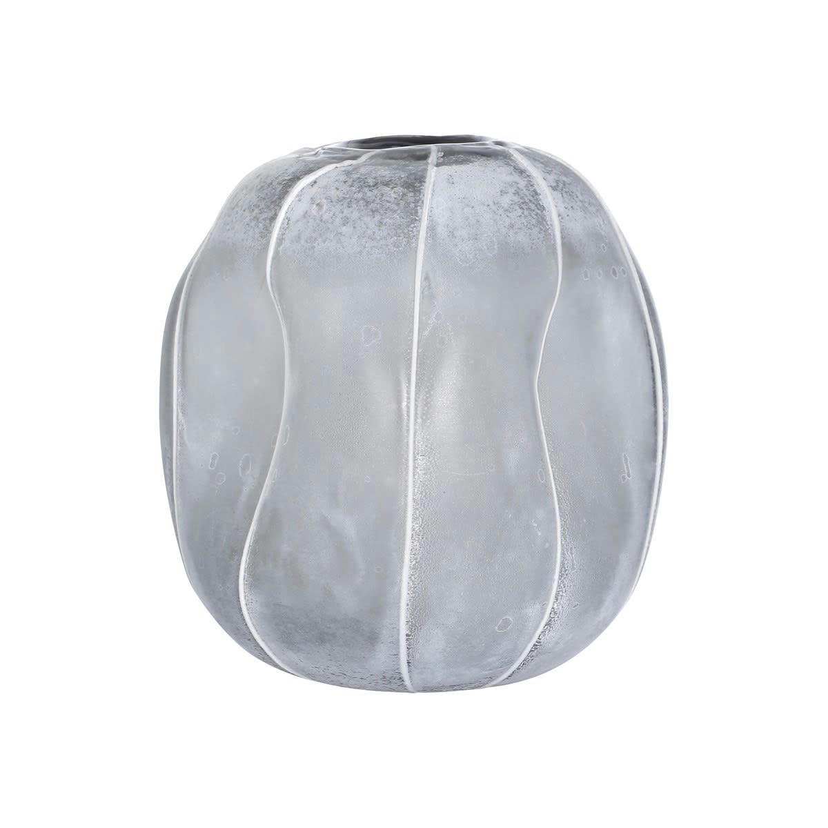 LIVING - Vase rond en verre gris perle