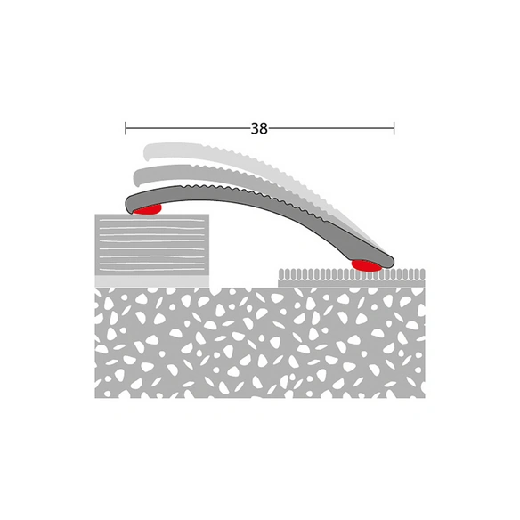 Anpassungsprofil, BxL: 38 x 1000 mm, Höhe: 7 mm, sahara-beige