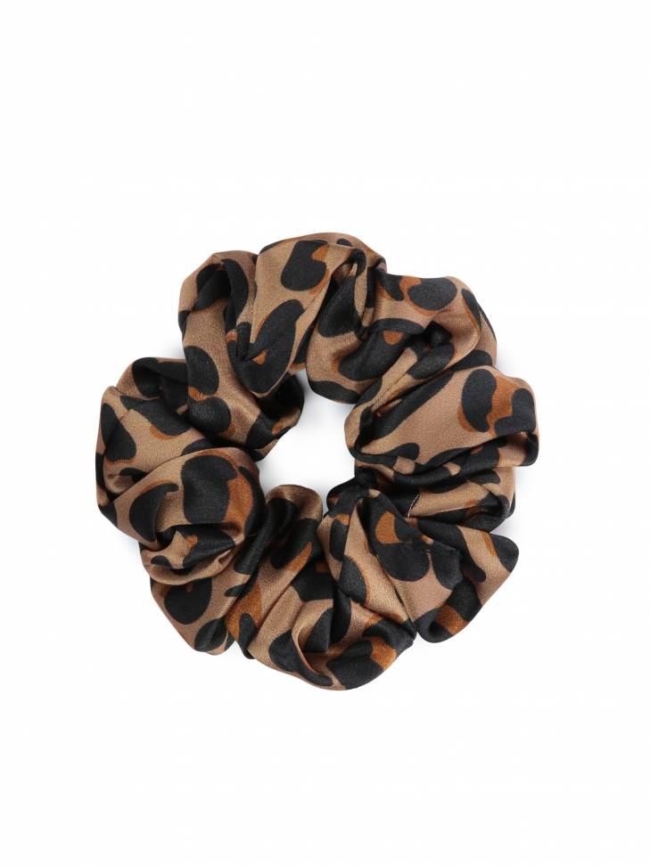 Multicolored hair elastic band in a panther pattern