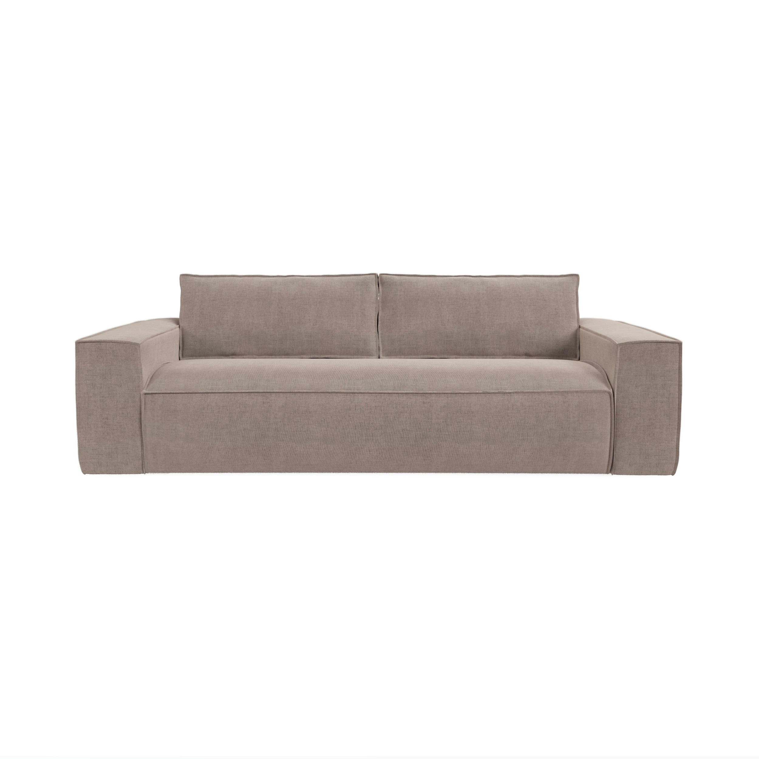 JOAN - Canapé convertible express dunlopillo velours taupe 140cm