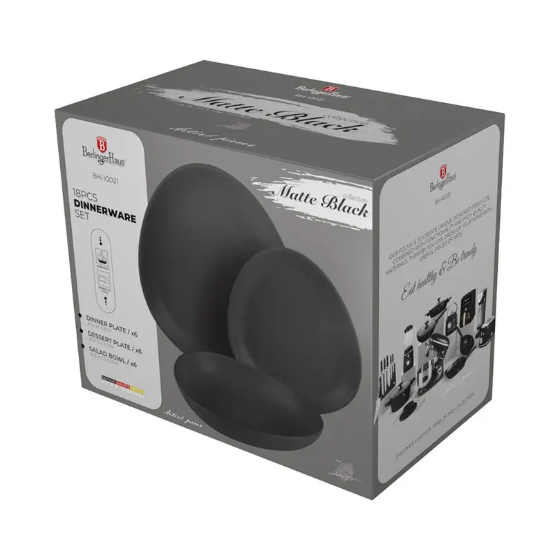Geschirrset 18-teilig Matte Black Collection