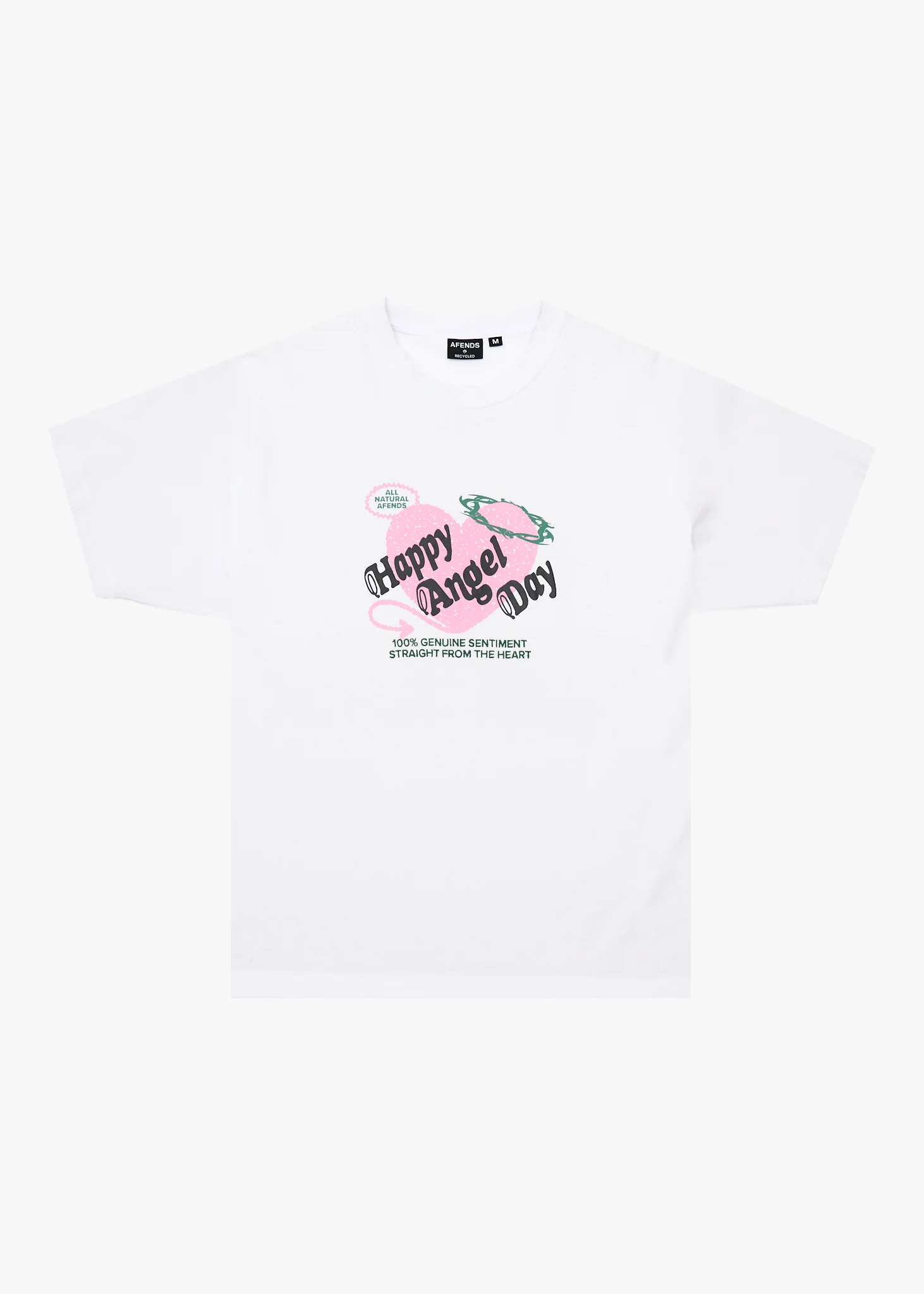 AFENDS Mens Genuine Sentiment - Heavyweight Boxy Tee - White