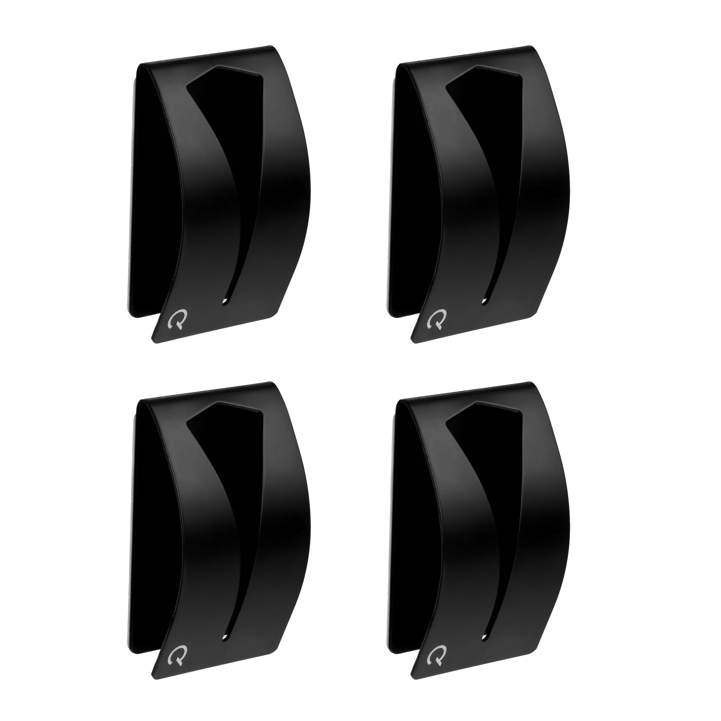 QUVIO Handdoekenhouder zelfklevend RVS - Zwart - set van 4