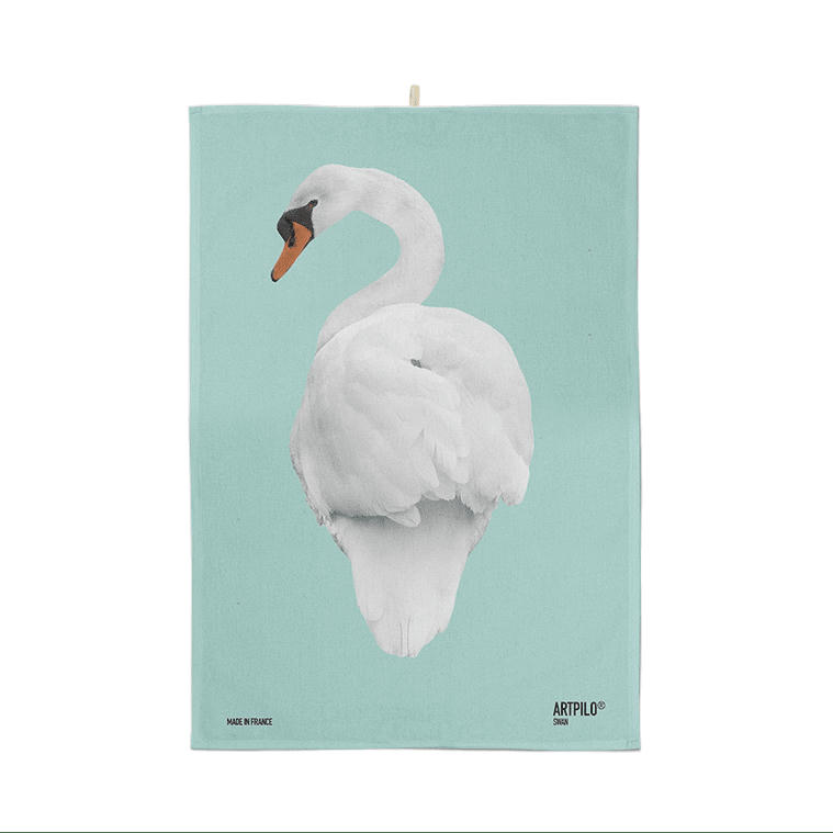 - Torchon déco animal coton bleu