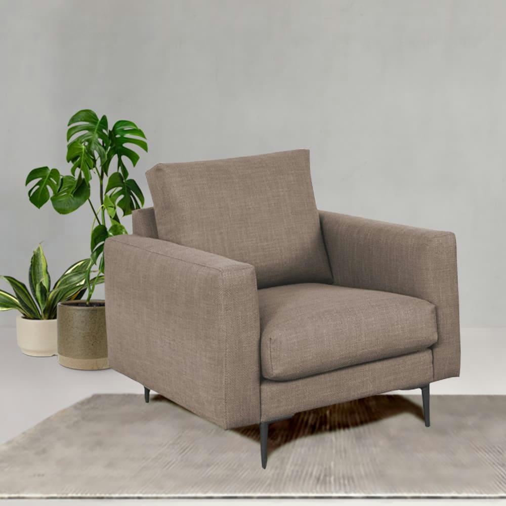 CARUSO - Fauteuil 1 place tissu taupe