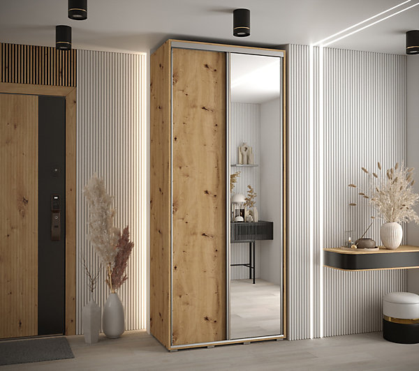 Armoire Davos 3 a portes coulissantes H. 235,2 x L. 100 x P. 45 2 portes