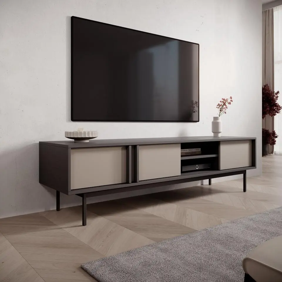 Meubella - Antigo - TV-Meubel - Beige/Antraciet - 163 cm