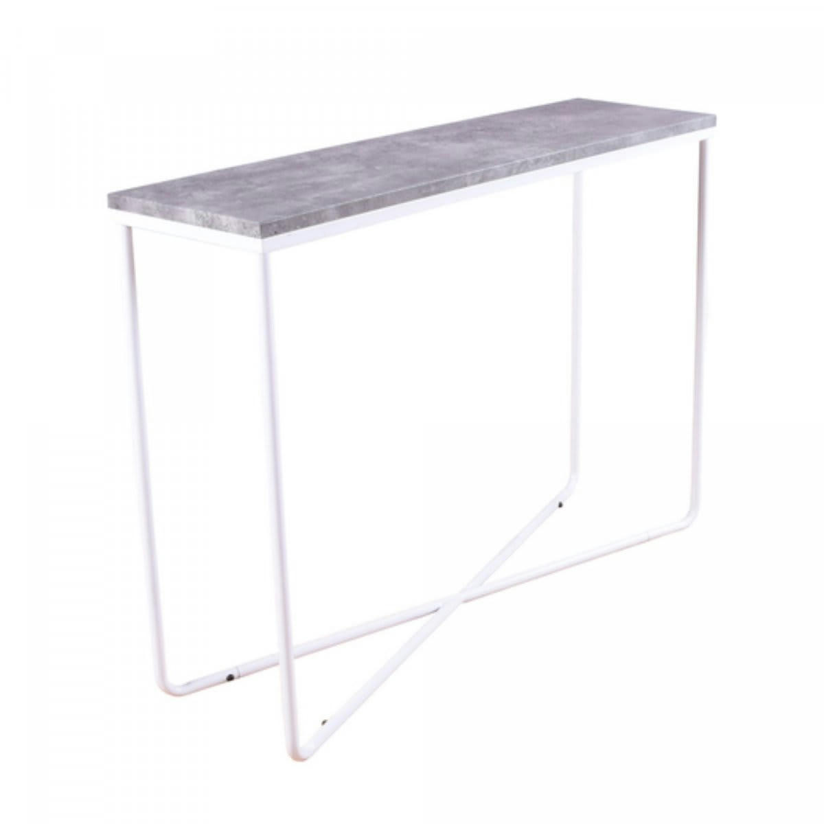 PALAMA - Table d'appoint moderne industrielle en métal gris