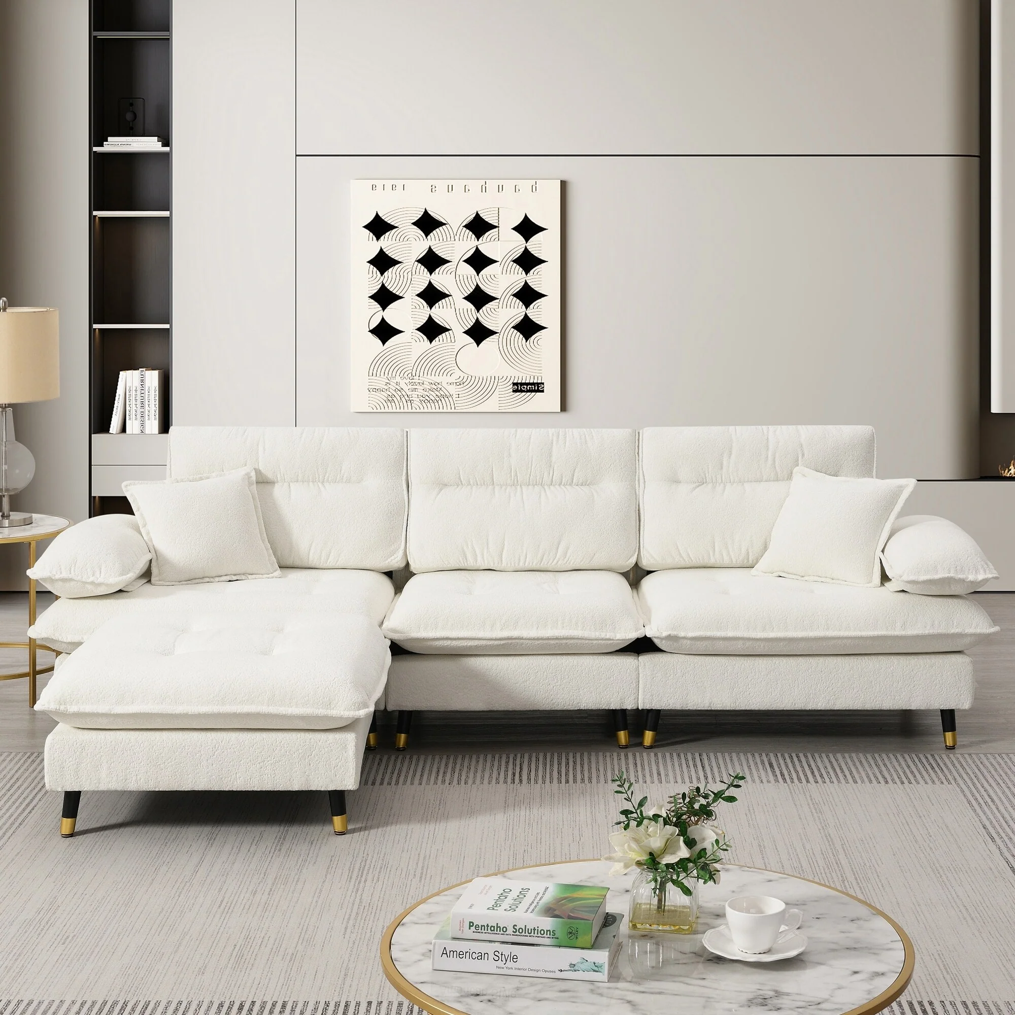 4-seater tufted sofa set