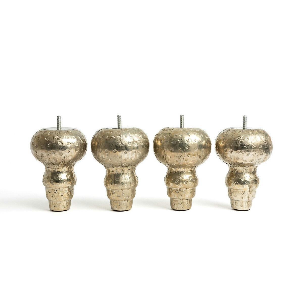 Lot 4 pieds sommier manguier alliage martelé Rani