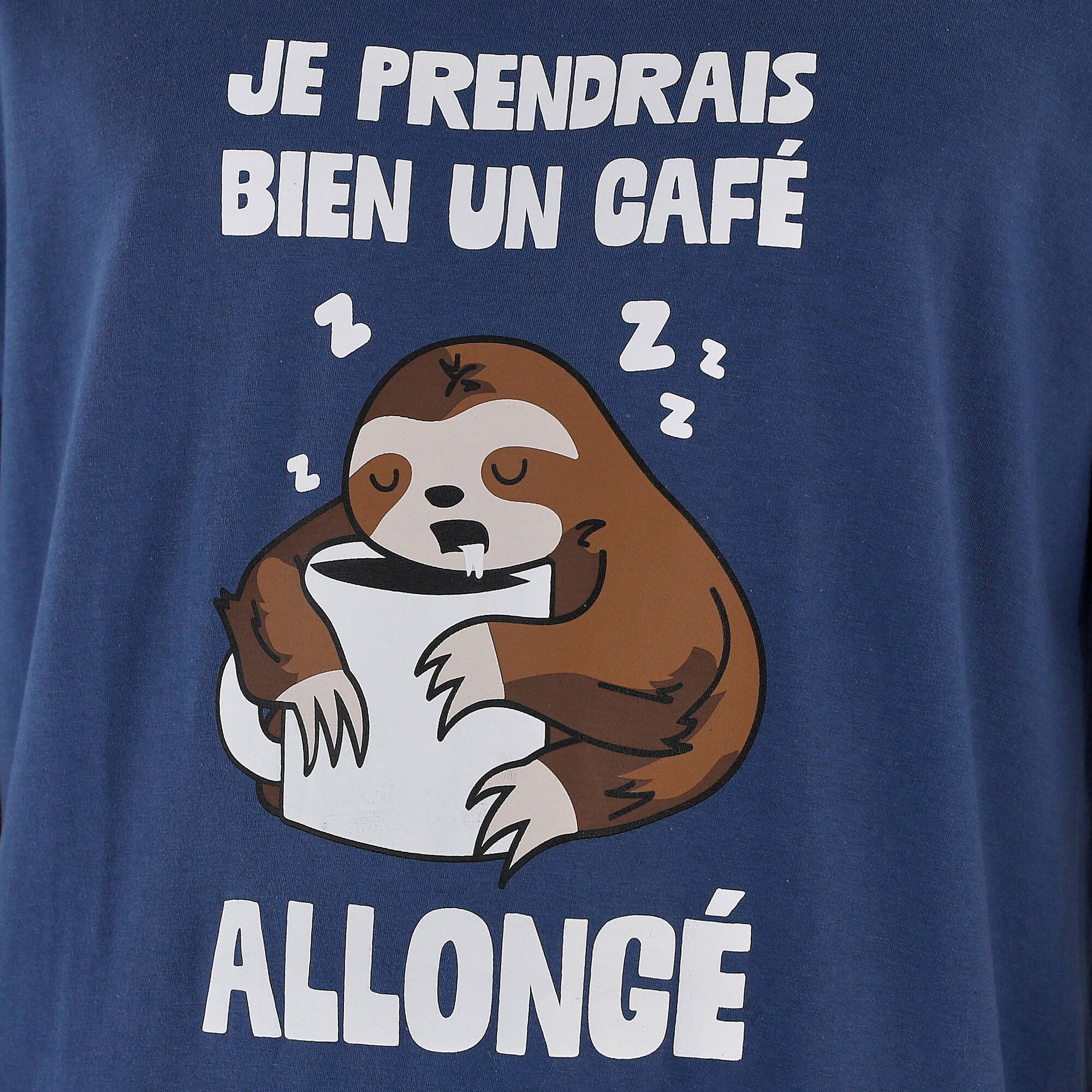 Maxi T-shirt pyjama imprimé "café allongé"
