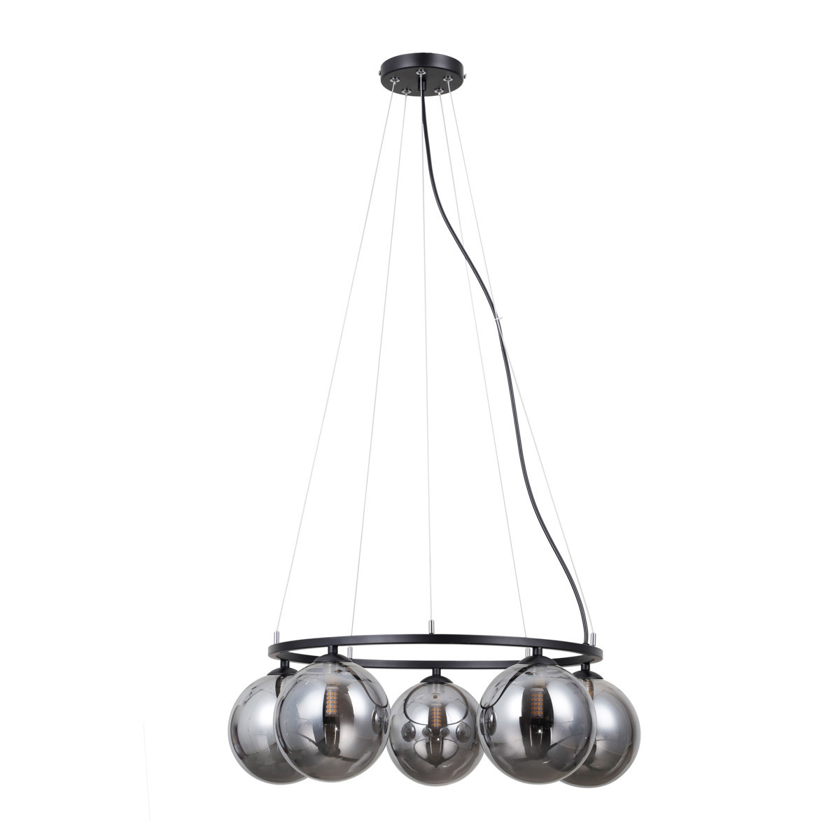 Lampa wisząca czarna matowa MOLITE 5xG9x5W wym: 120x58x58 cm Italux