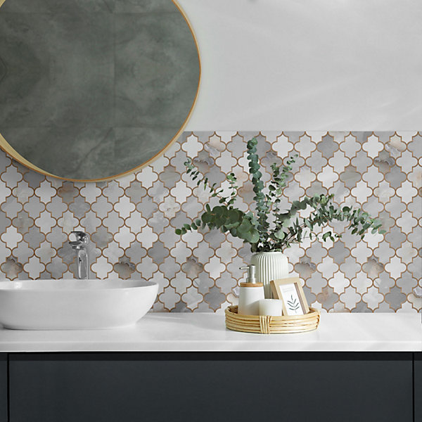 Panneau Décoratif Mural Wallfluent 50x50 cm Motif Mosaïque Avec Des Formes 4 pièces