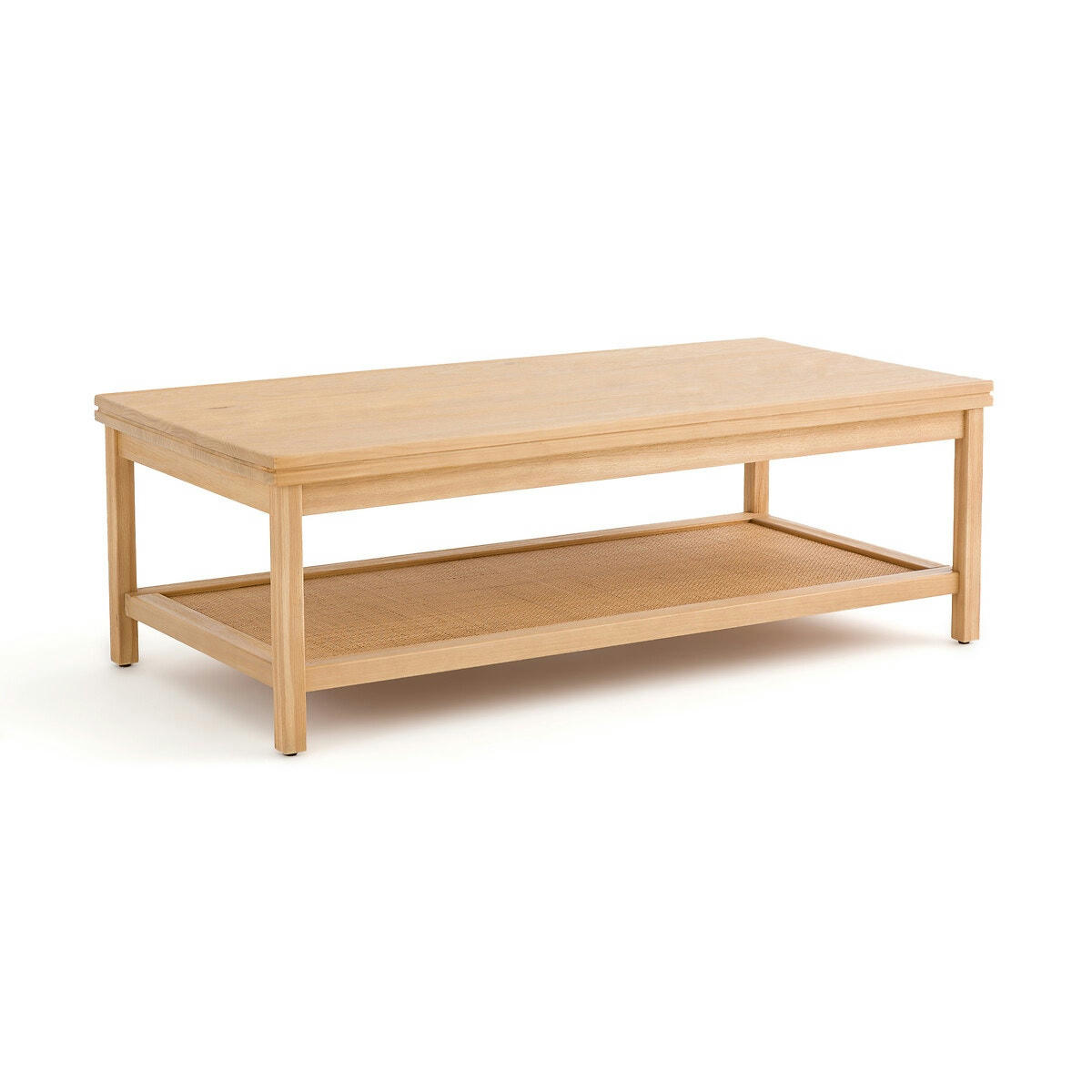 Table basse double plateau pin et cannage, Gabin