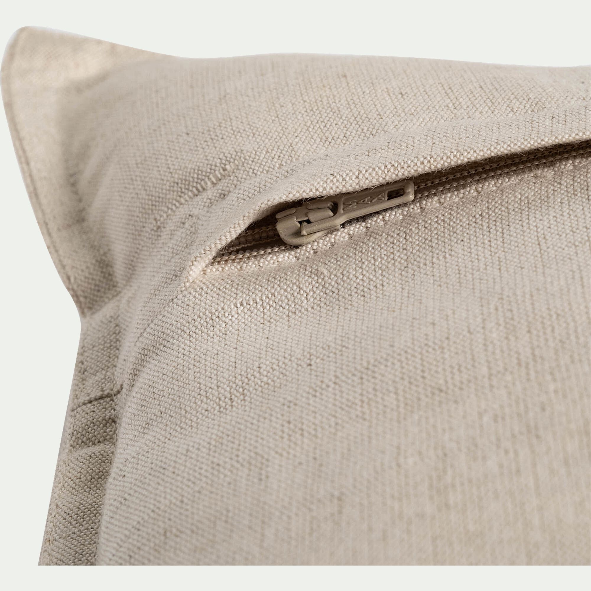 PAINPOL - Coussin brodé en lin et coton 30x50cm - naturel