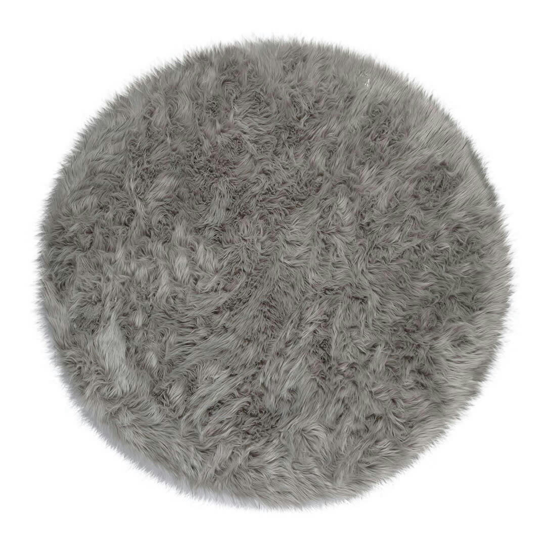 SHEEPSKIN - Tapis   en polyester gris Ø 120