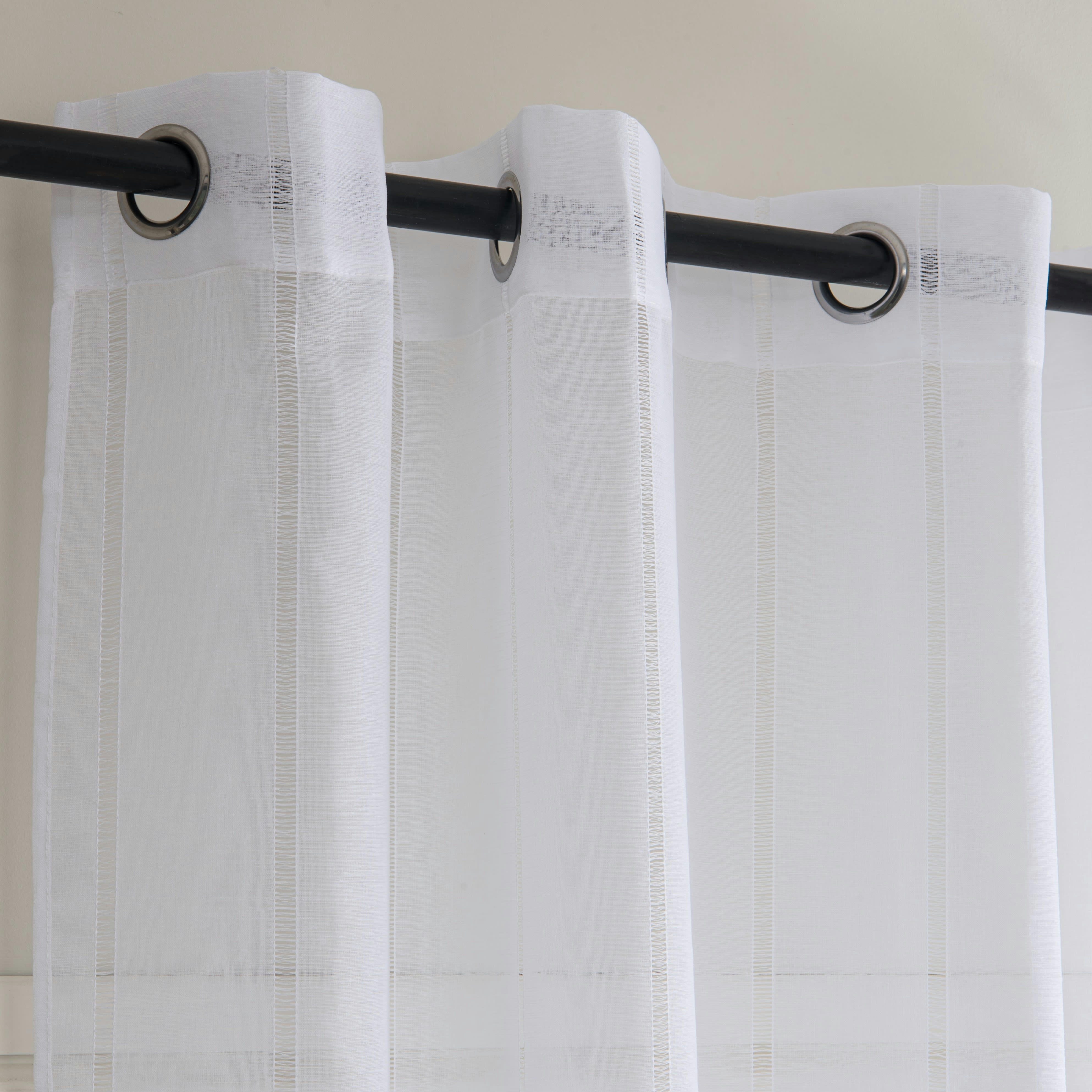 DREMDE - Rideau à œillets blanc à l'unité 140x270