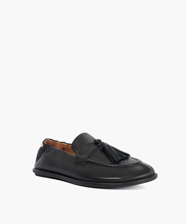Grounding Black - Suede Round Toe Tassel Loafers