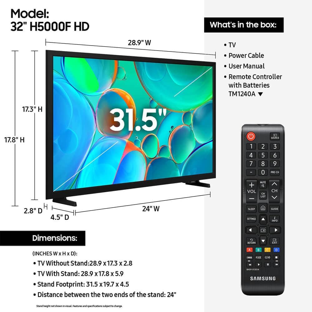 Samsung UN32H5000F 32 inch Class H5000F Series HD Smart LED TV