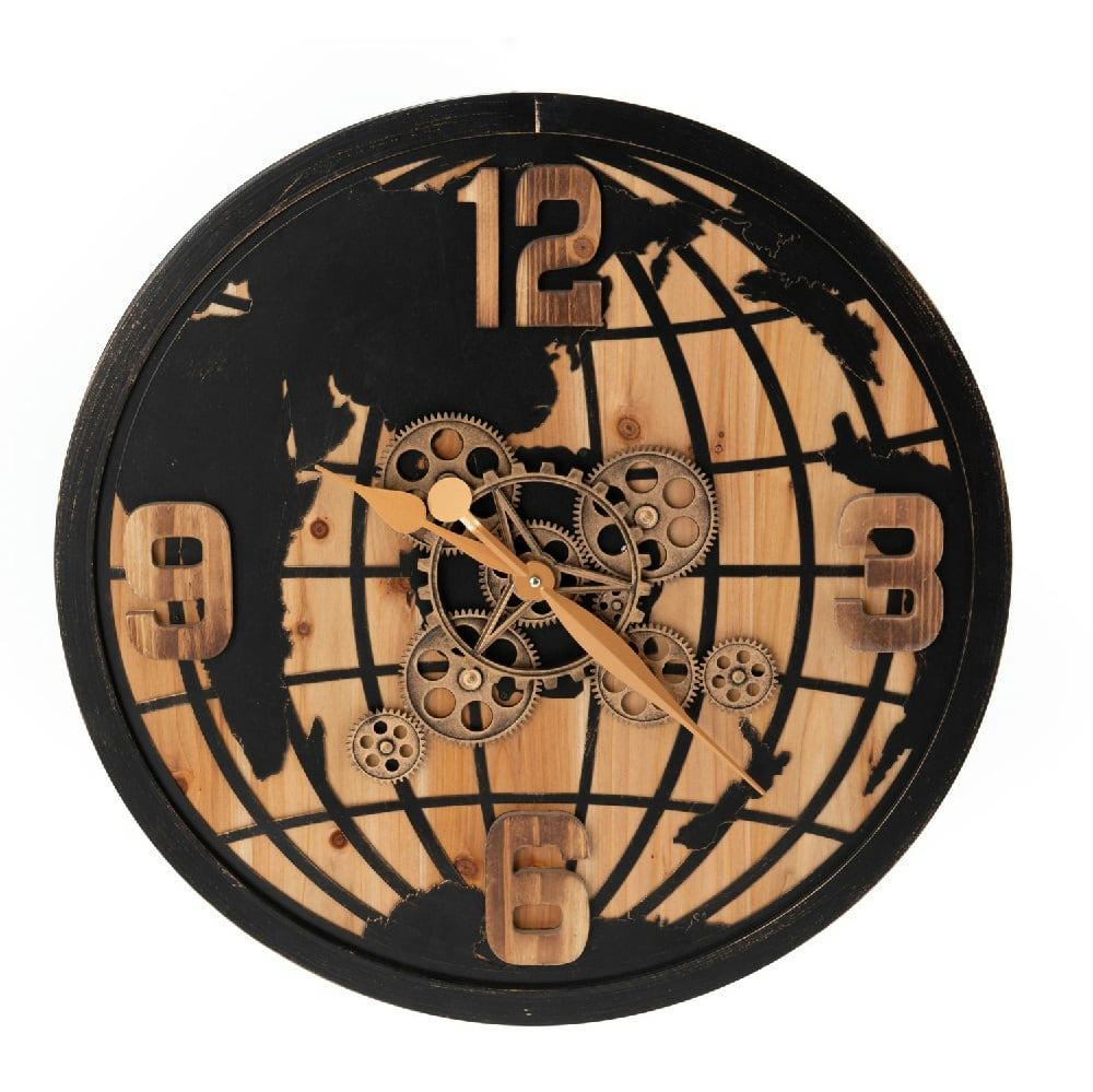 MONDE - Horloge   65cm en métal  noir