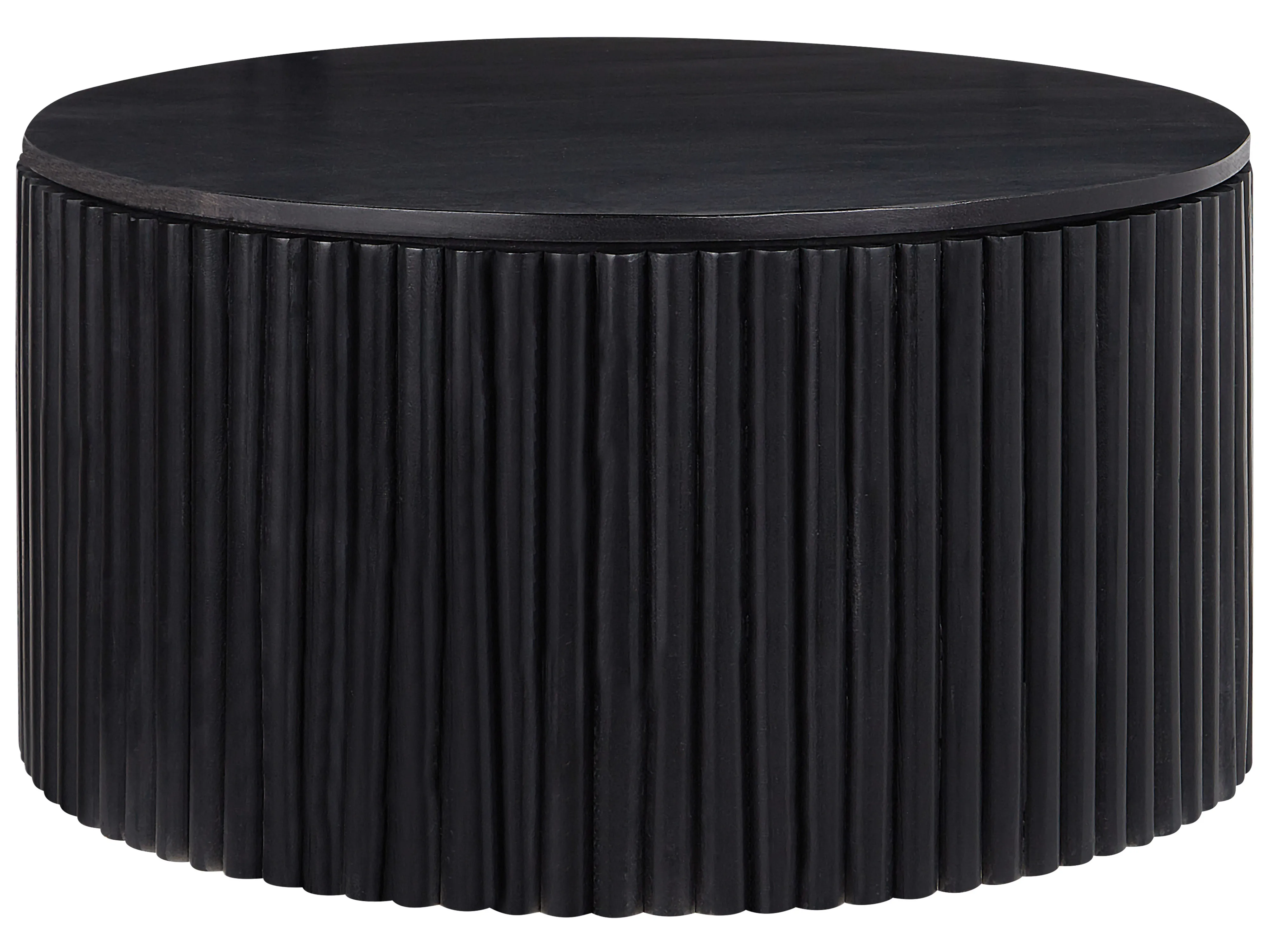 Coffee Table KIRKWOOD Mango Wood Black with Storage