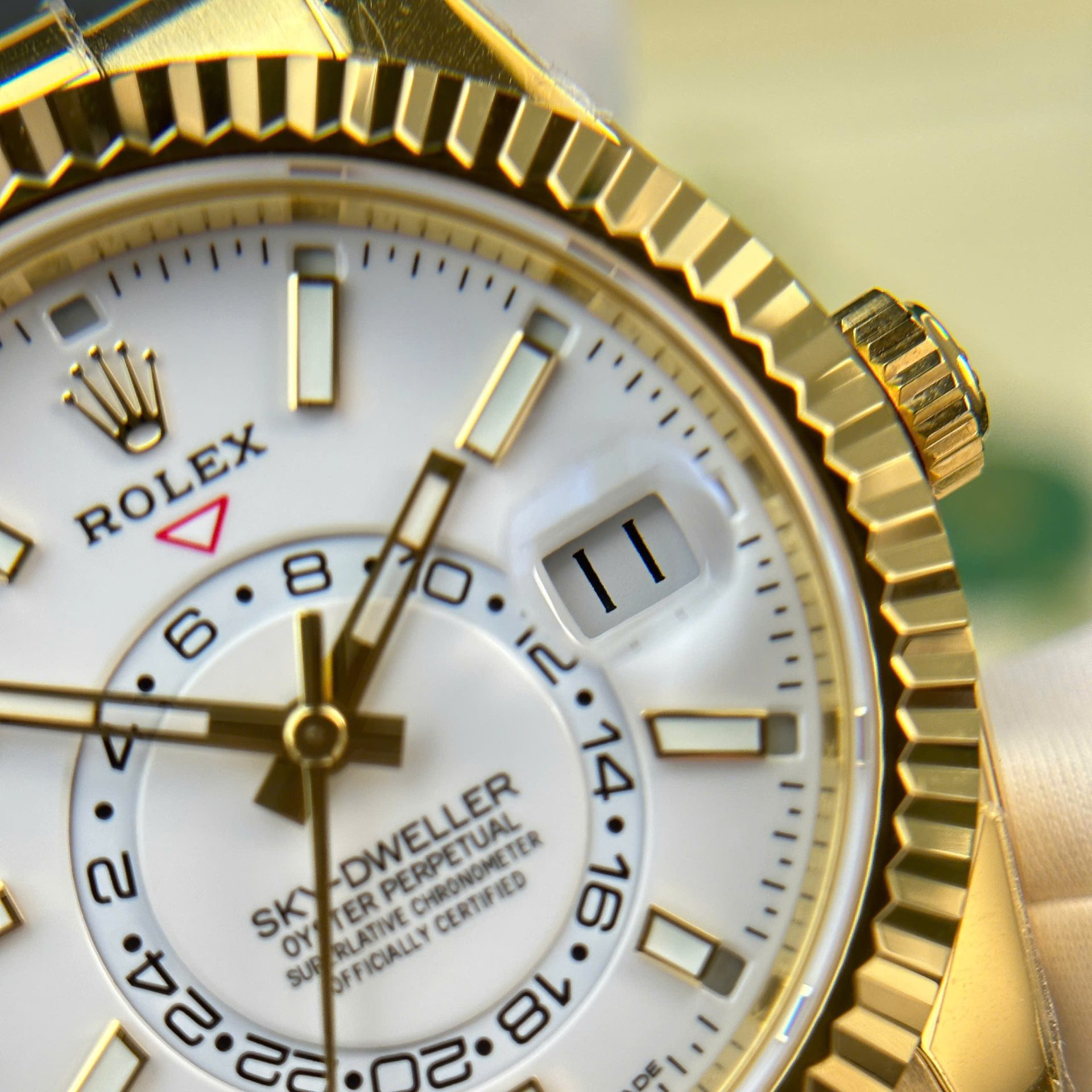 Rolex Sky-Dweller YG Plated White Dial 42mm Oysterflex Super Clone