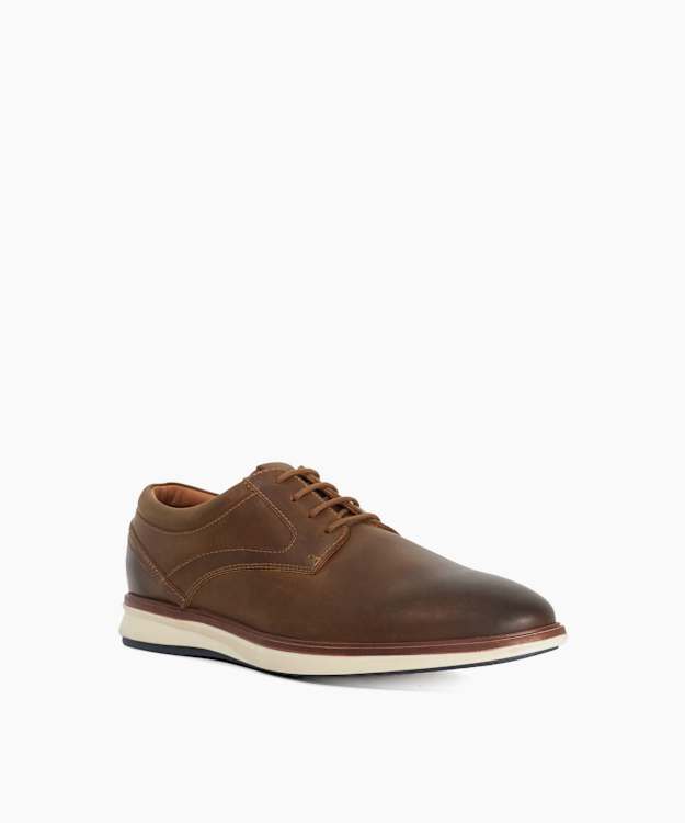 Brydon Brown - Leather Wide Fit Lace-Up Trainers