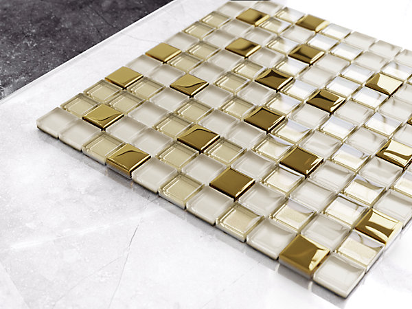 Mosaïque en verre sur filet pour salle de bain ou cuisine 30 cm x 30 cm - Calachari