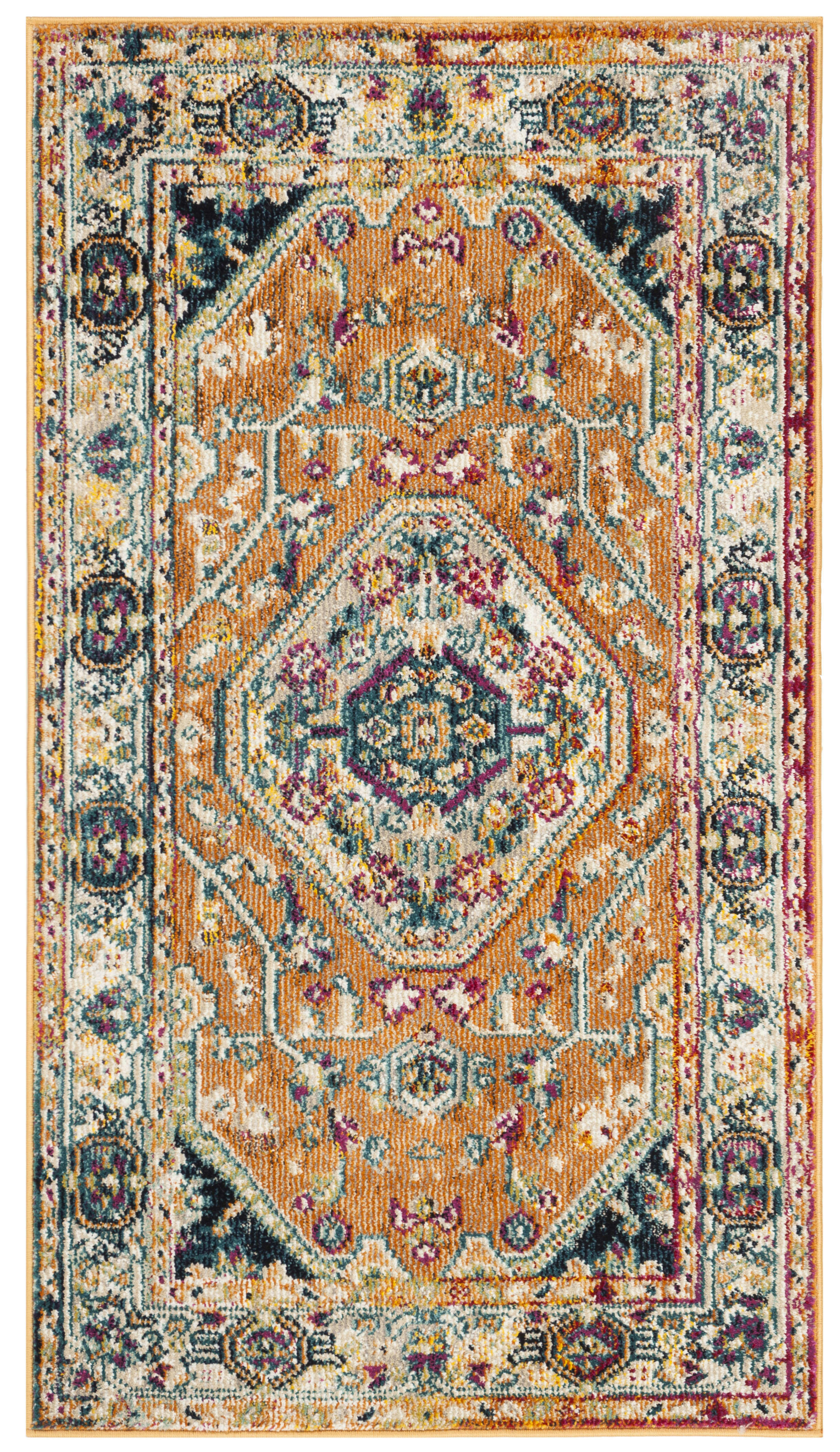 SAVANNAH - Tapis de salon interieur en orange & multi, 122 x 183 cm