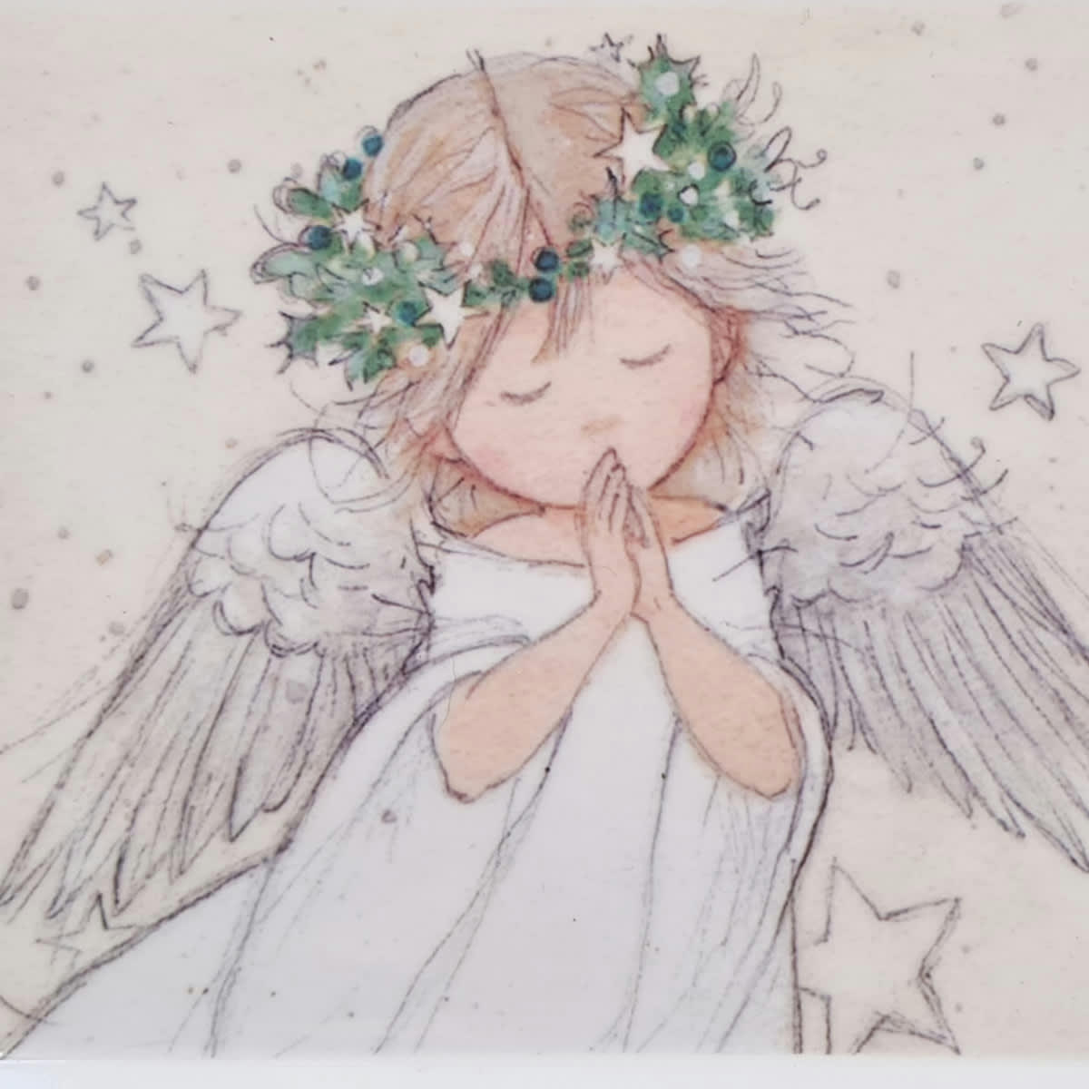 - Mini plateau Prière d'ange rectangulaire en mélamine