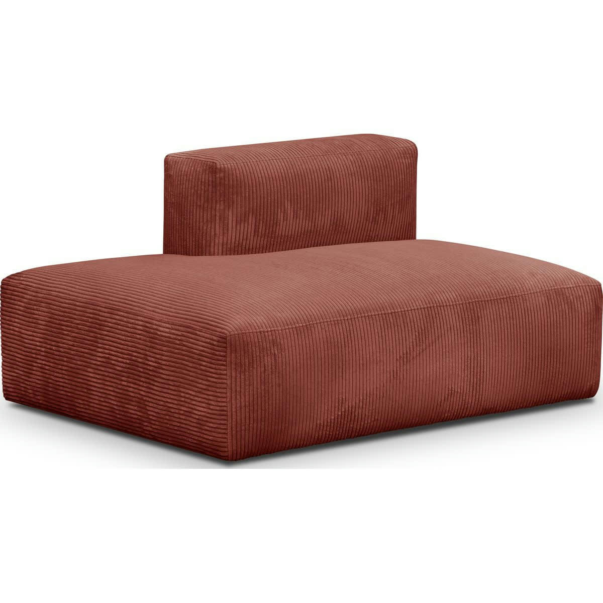 MODULO NEW - Module d'angle ouvert à gauche 2 places en velours côtelé rouille