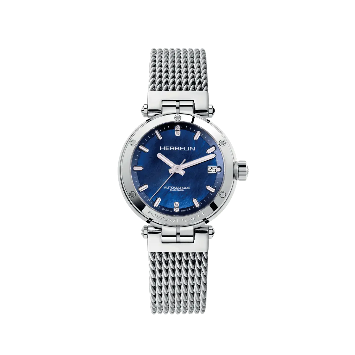 NEWPORT – AUTOMATIQUE – NACRE BLEUE & DIAMANTS