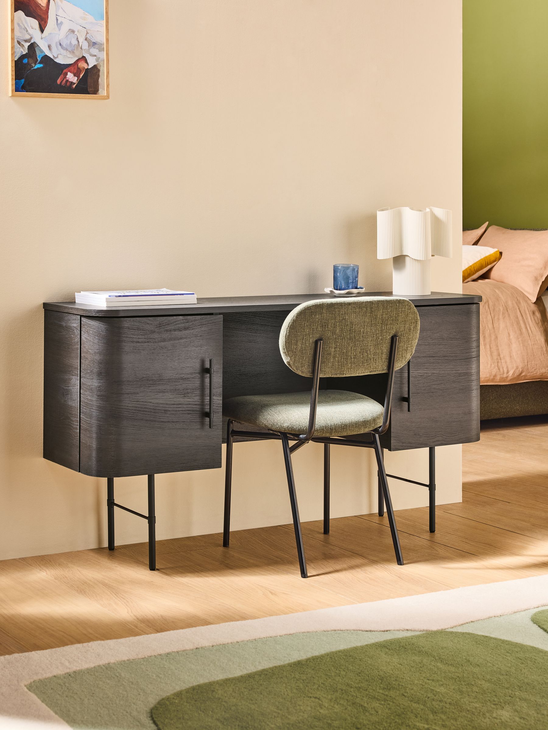 Zeke Storage Desk in Dark Oak Effect