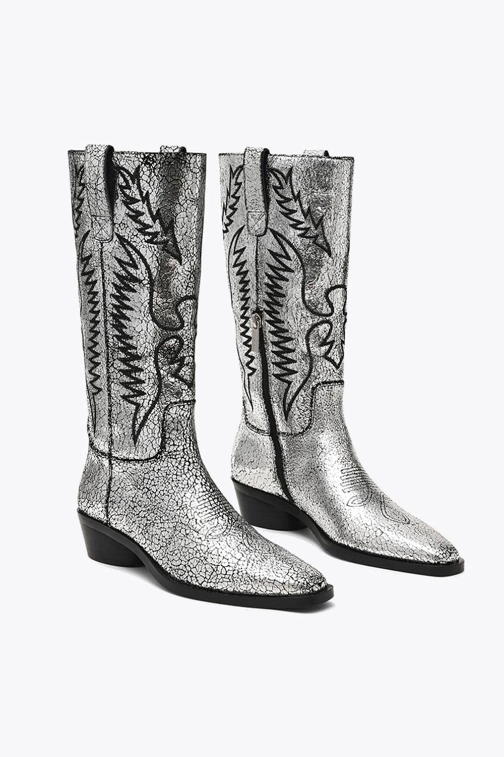 STEVE MADDEN Trevi Boot Silver' Leather Boots