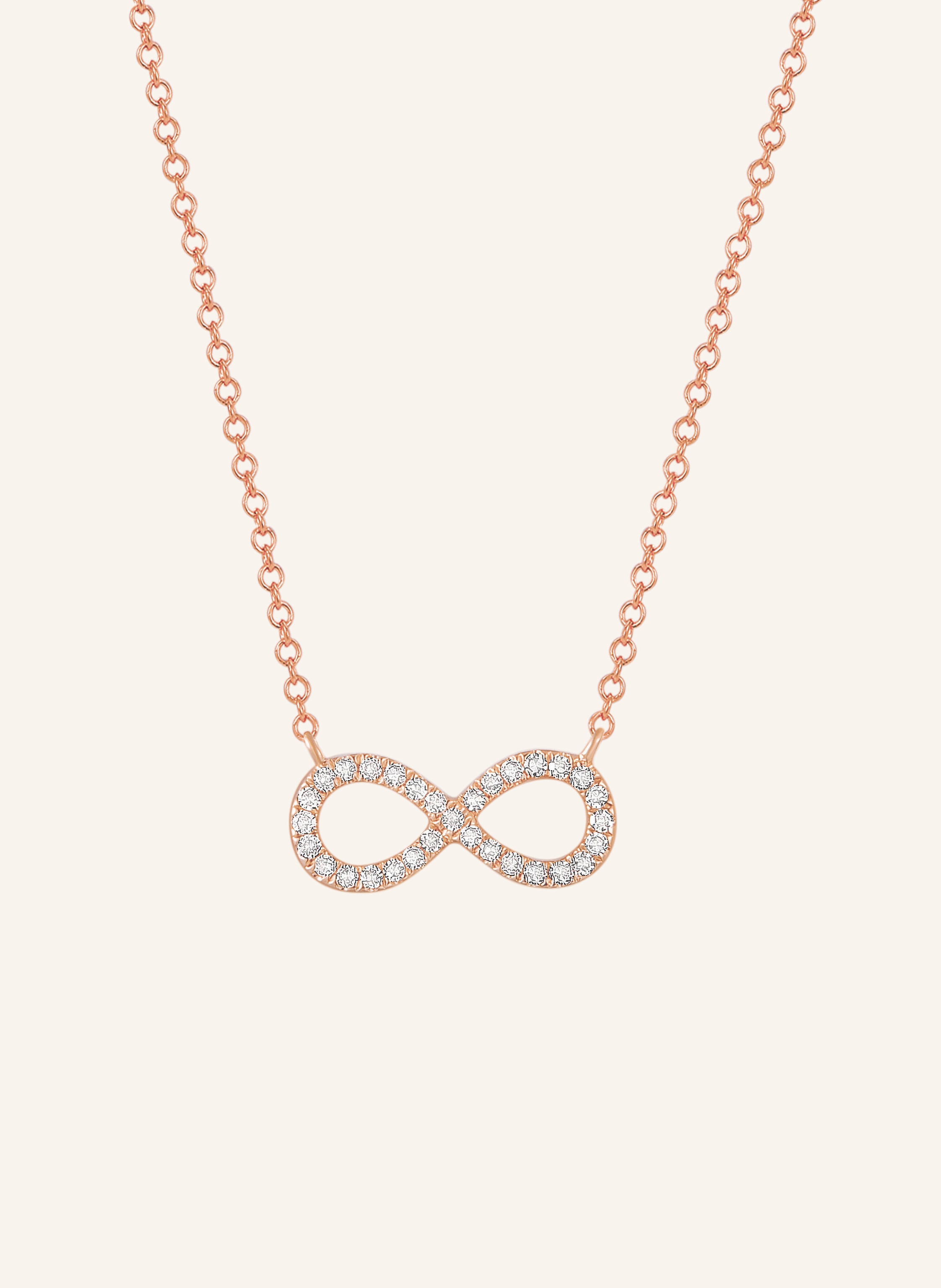 Leaf Halskette INFINITY aus 18 Karat Roségold mit Diamanten