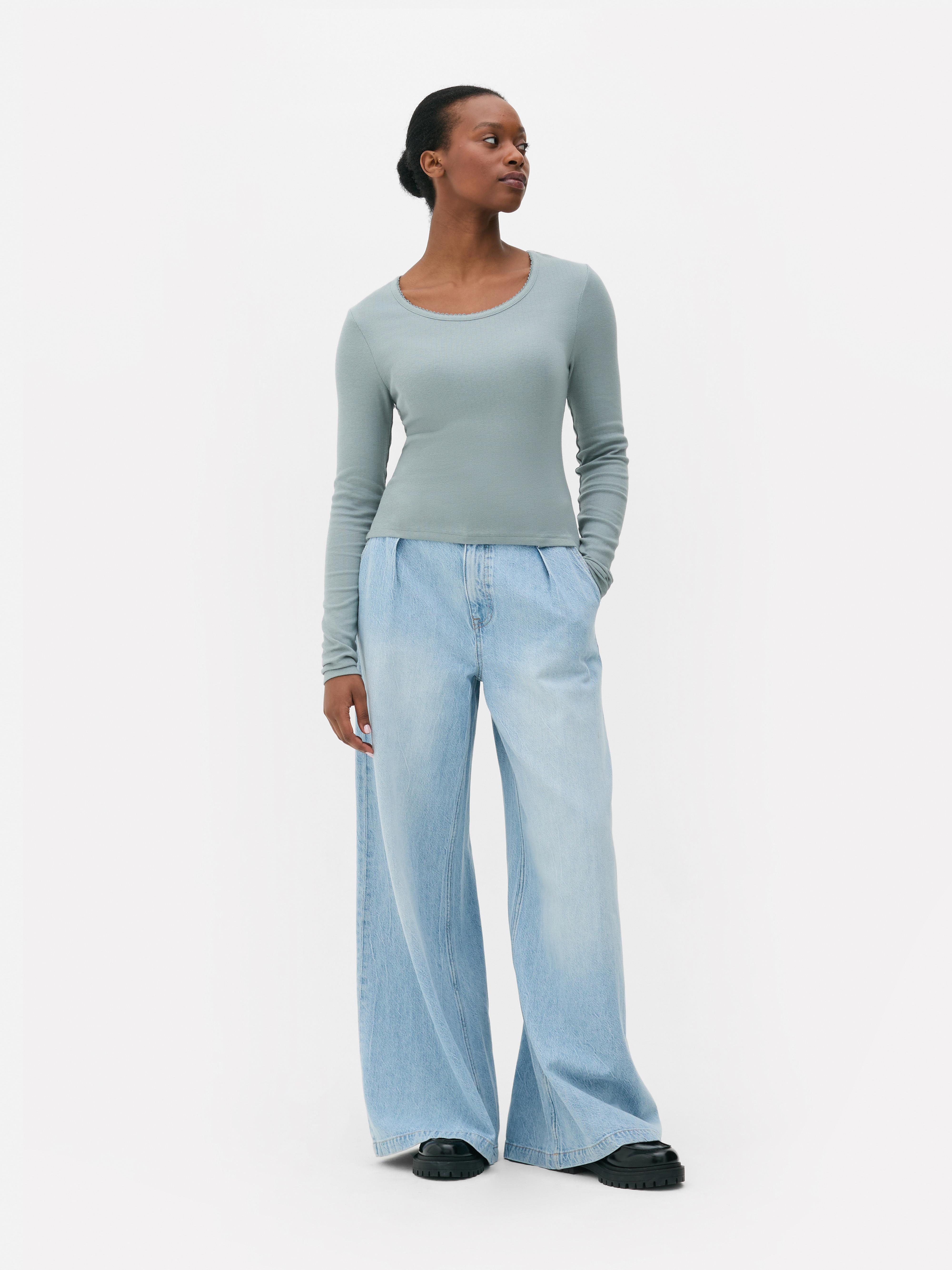 Cotton Rich Scoop Neck Top