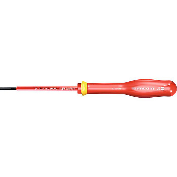 FACOM Tournevis Protwist Plat 2,5 x 75 Isolé 1000 V - AT2.5X75VE