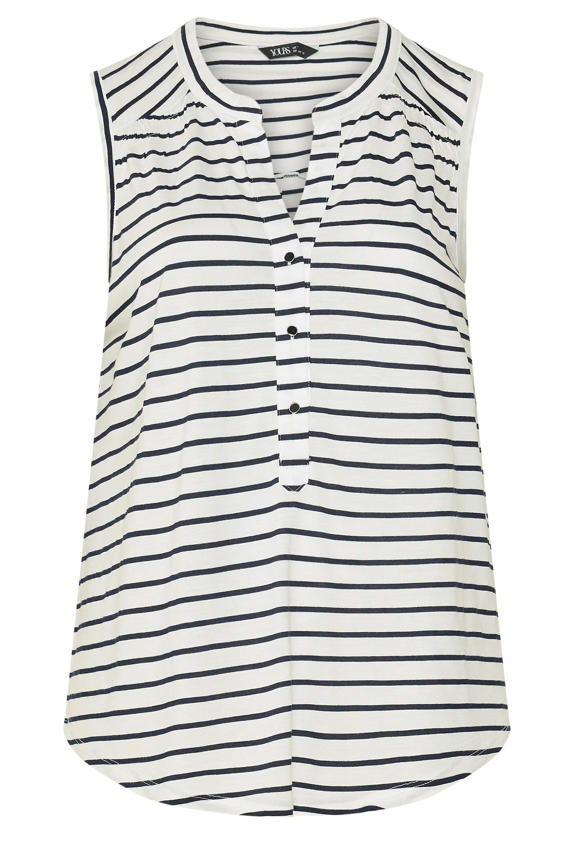 Yours Stripe Notch Neck Top