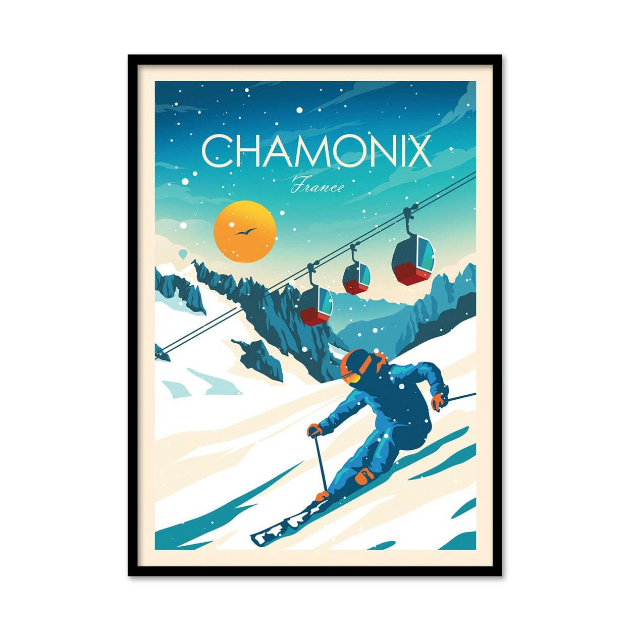 STUDIO INCEPTION - CHAMONIX - STUDIO INCEPTION - Affiche d'art 50 x 70 cm