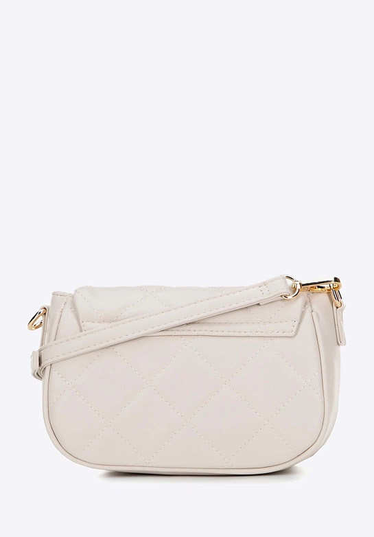 Damska crossbody z ekoskóry w przeszycia kremowa