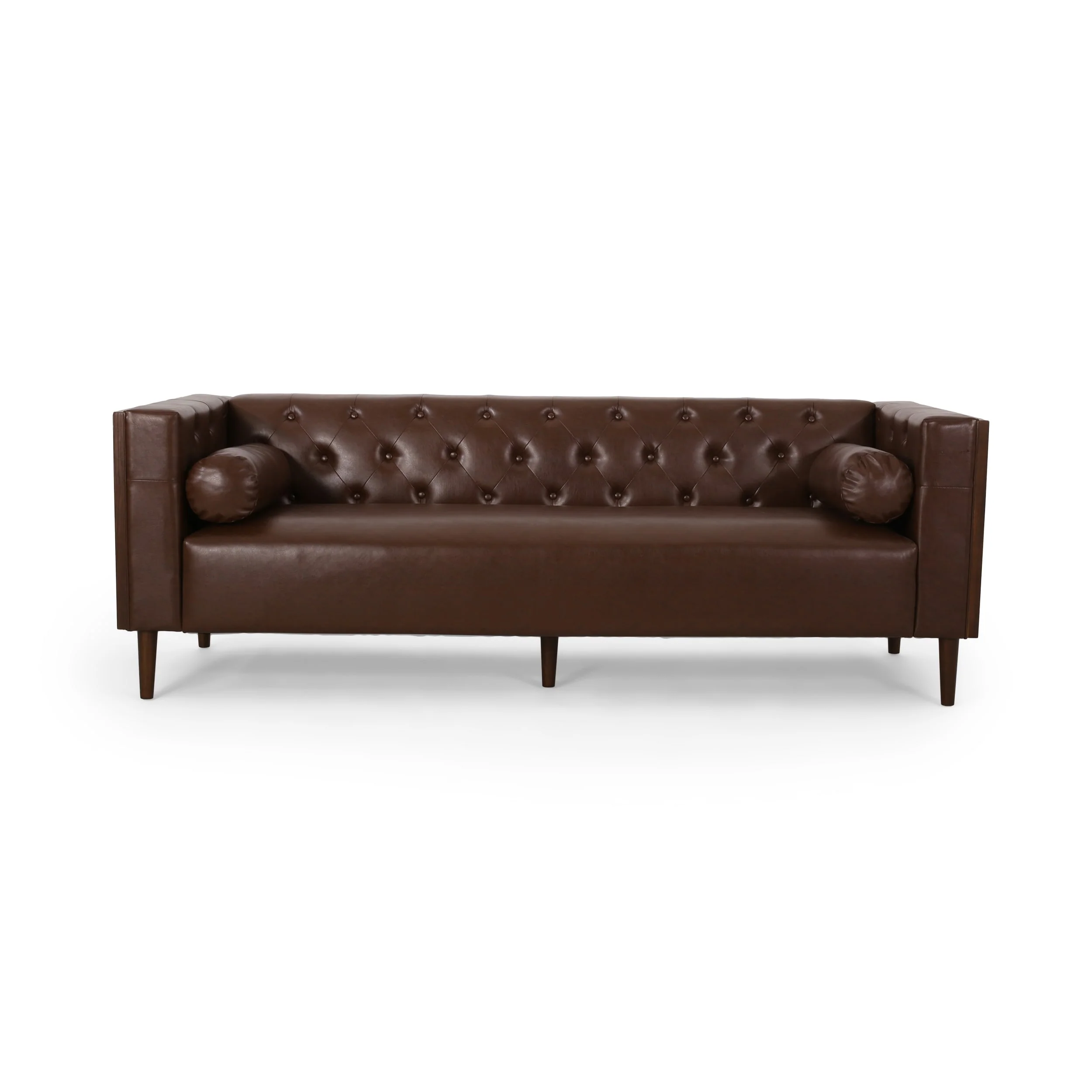 Faraway Modern Tufted Sofa w/ Accent Pillows by Christopher Knight Home