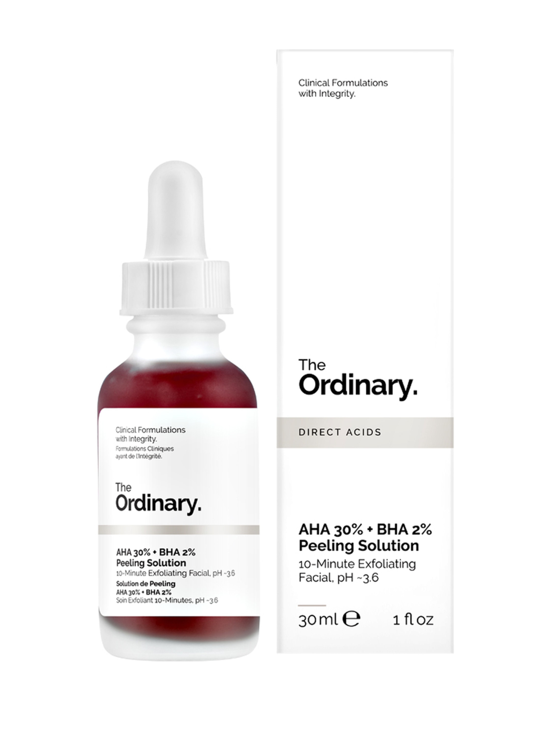 The Ordinary. AHA 30%   BHA 2% PEELING SOLUTION