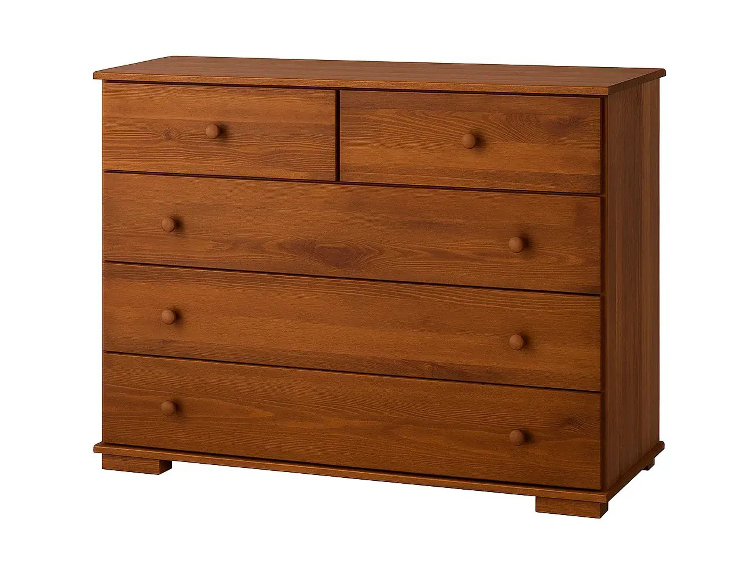 Komoda Modern VII drewniana 5 szuflad, kolor kasztan