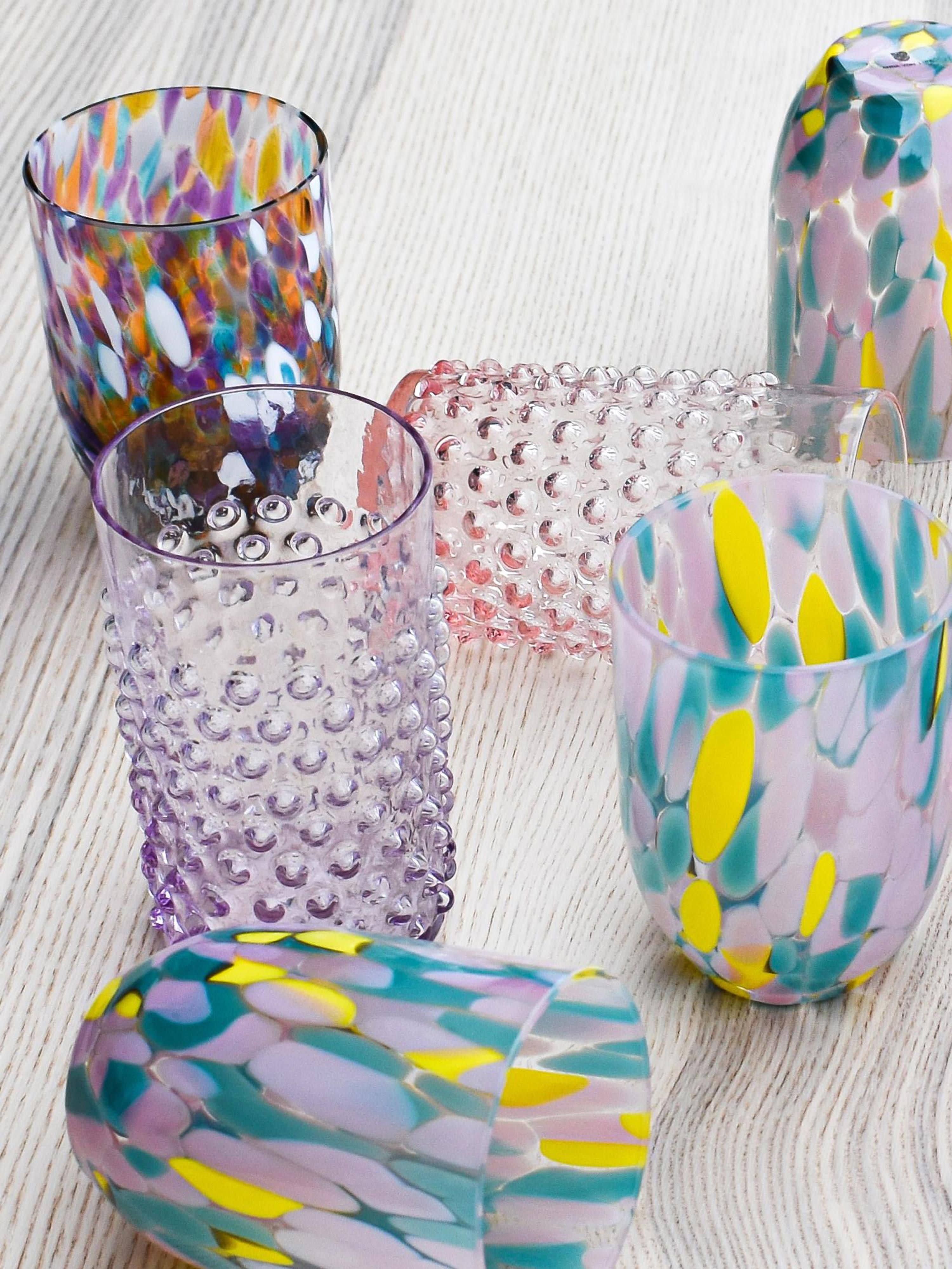 Mundgeblasene Trinkgläser Hobnail, 6er-Set