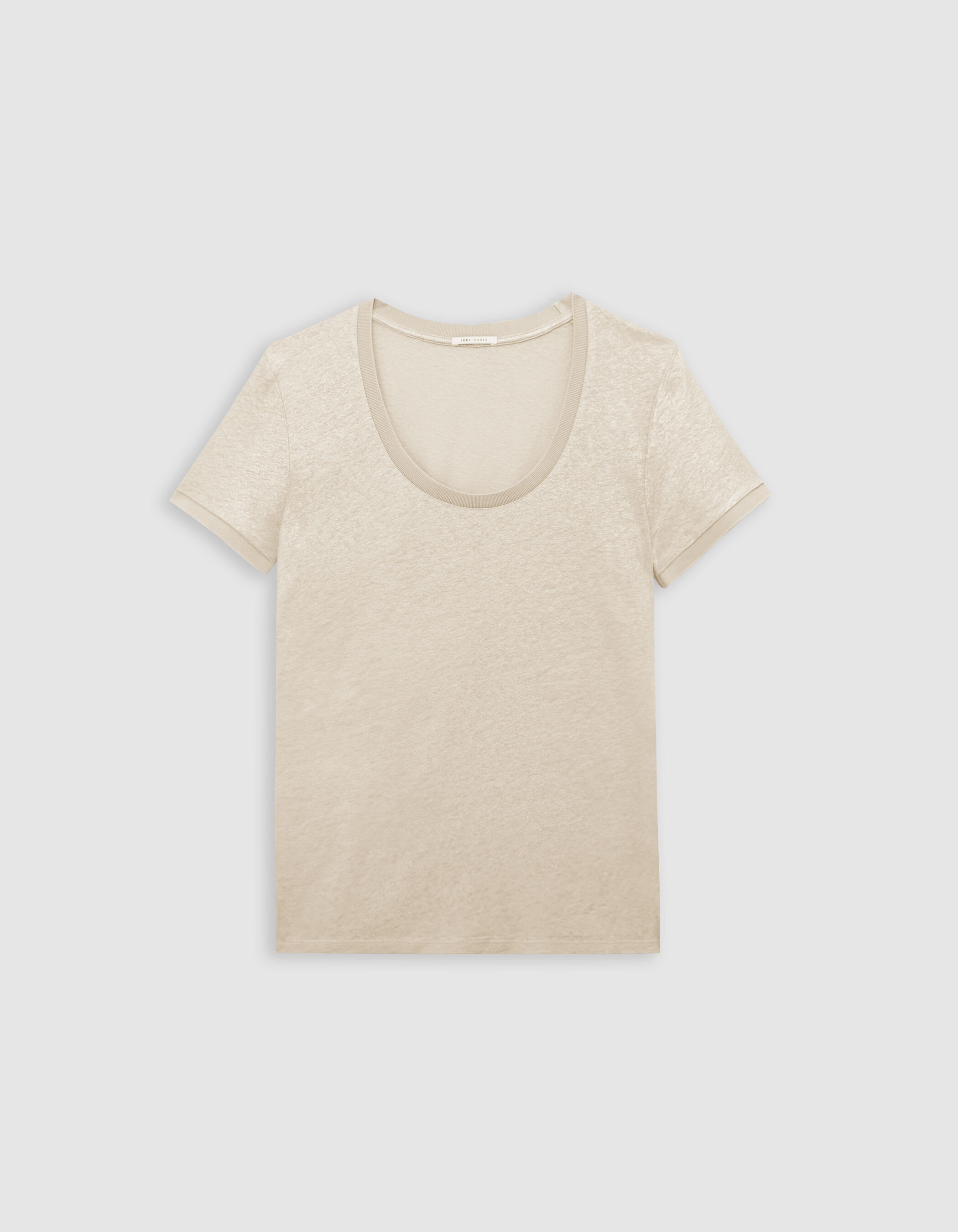 Tee-shirt manches courtes beige irisé
