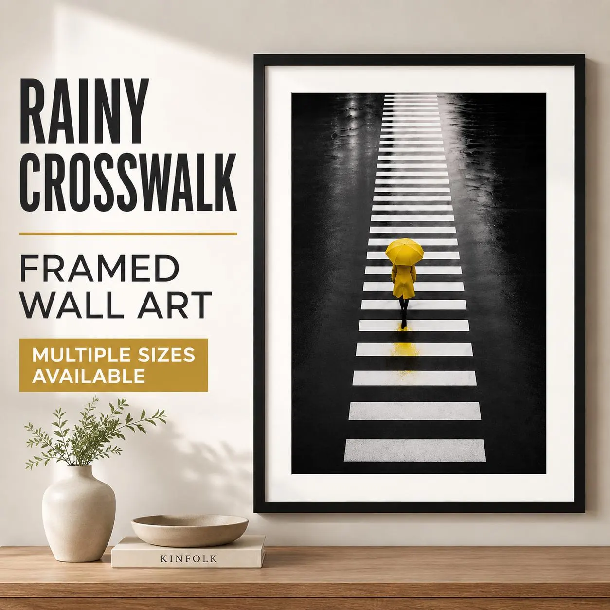 Wall art Print | Yellow art ,Black and White Poster, premium art, city poster, framed wall art, wall decor,wall decorative, street art