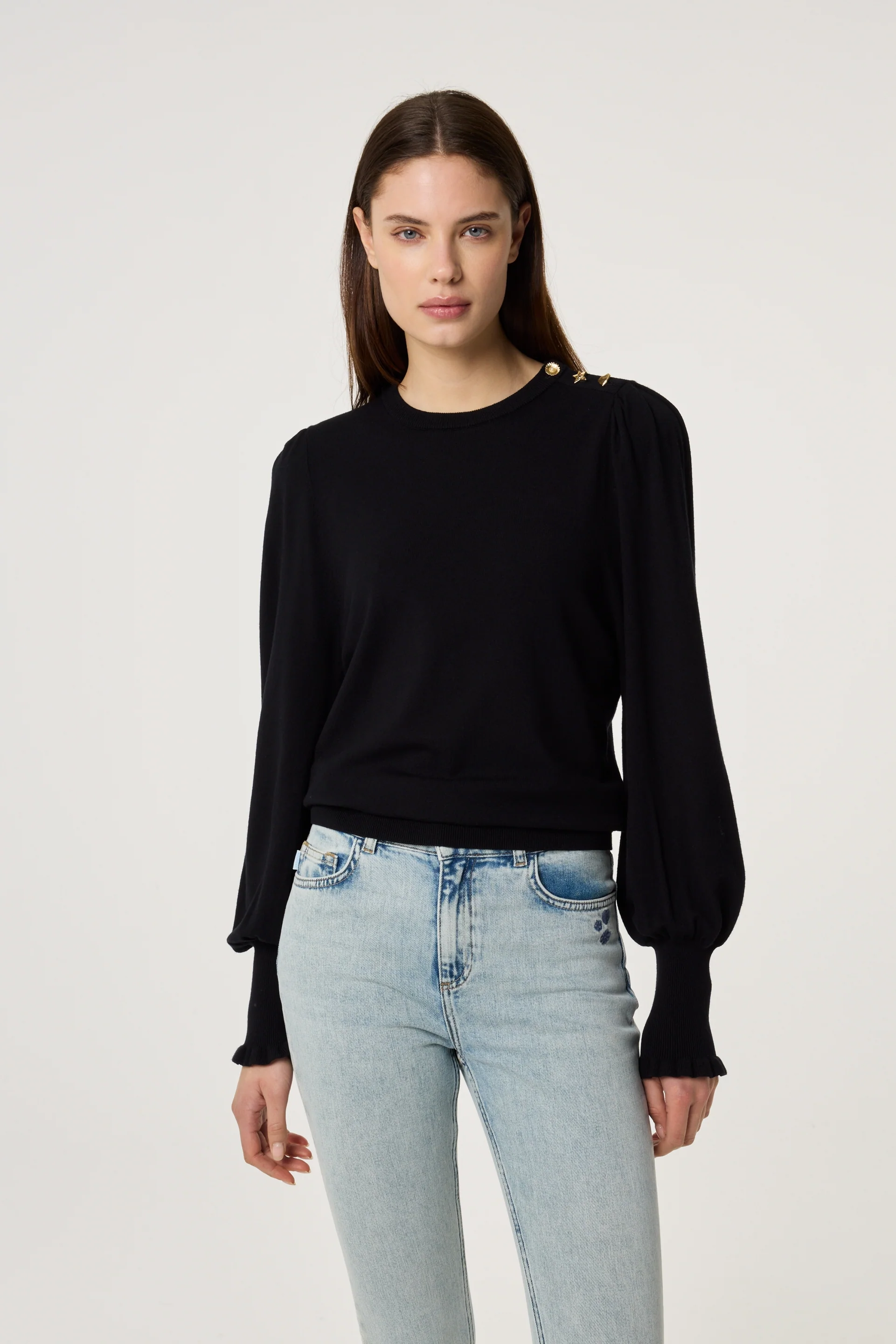Molly Balloon Pullover | Black